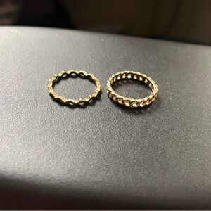 Gold Braided Stackable Rings - Women Jewelry